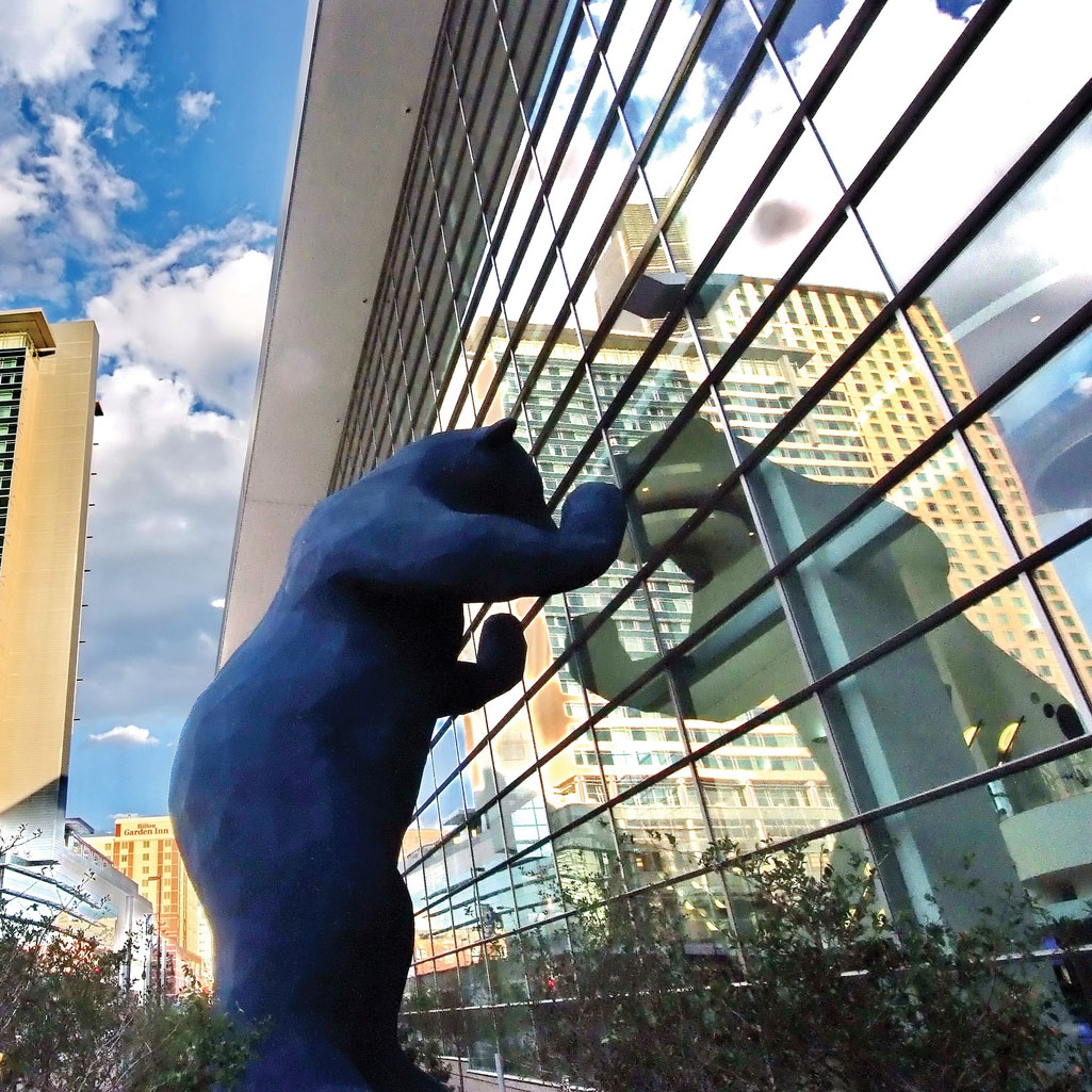 photo of the Big Blue Bear sculpture at the Denver Convention Center, from Visit Denver