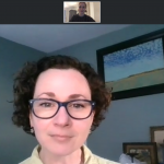 screenshot showing Susannah Eig-Gonzalez and Carey Cannon on a video call