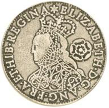 image of an Elizabethan coin showing the Queen's head