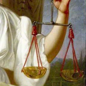 image of a scale from an anonymous Flemish artist's painting "Personification of Justice"