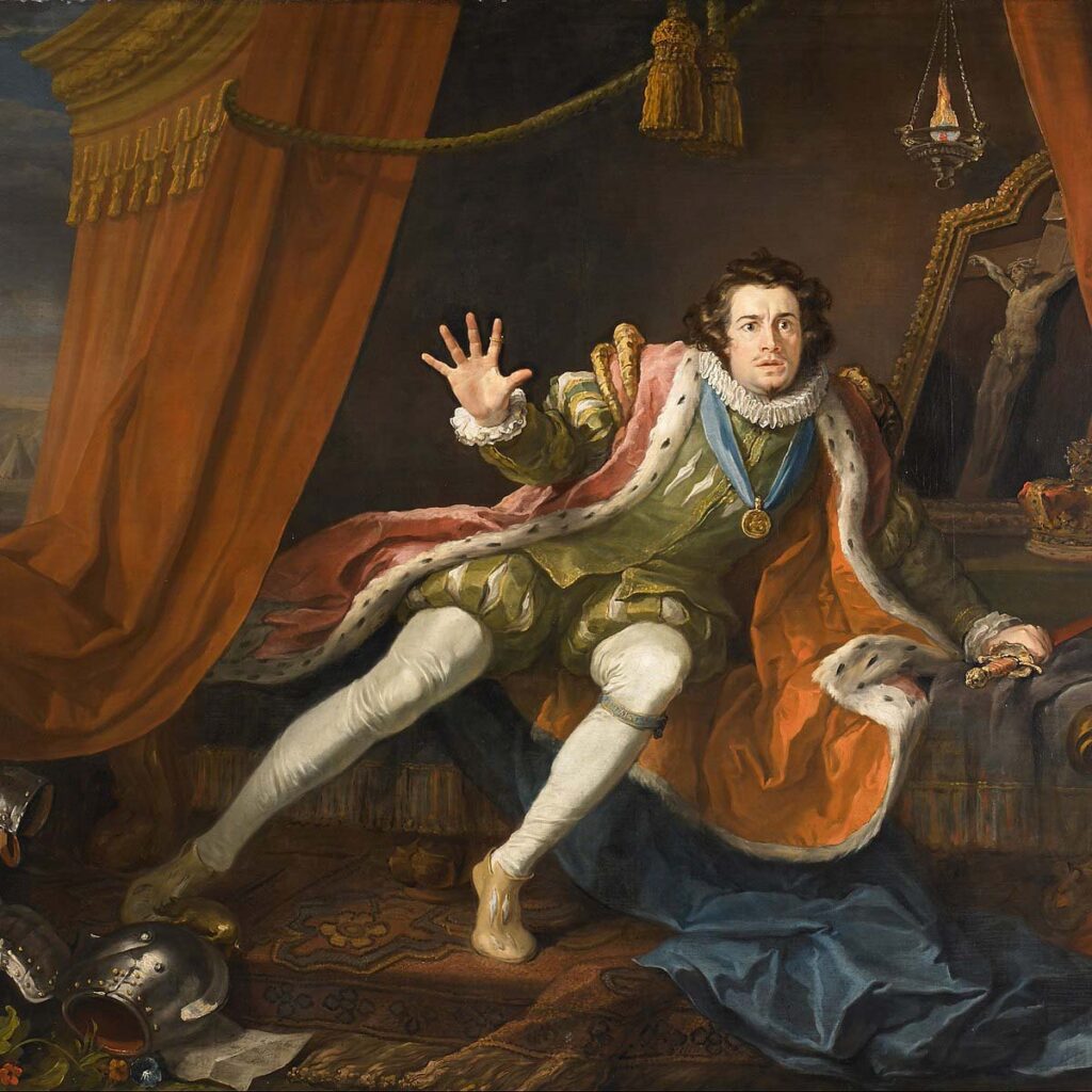 detail of William Hogarth's painting "David Garrick as Richard III"