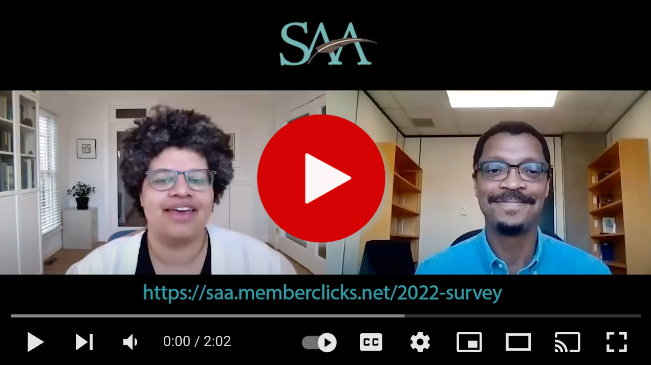 screenshot of the Diversity Committee's video prompting members to take the survey